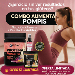 COMBO AUMENTA POMPIS – PROTEINA VEGANA + COLAGENO +ACEITE  REAFIRMANTE